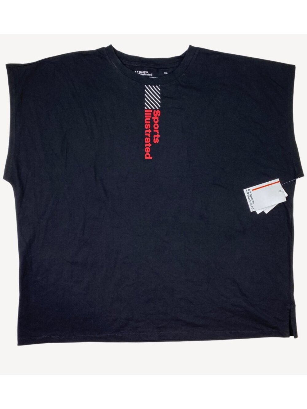 Sports Illustrated Mens T-Shirt Black Graphic Moisture-Wicking Stretch Size XL